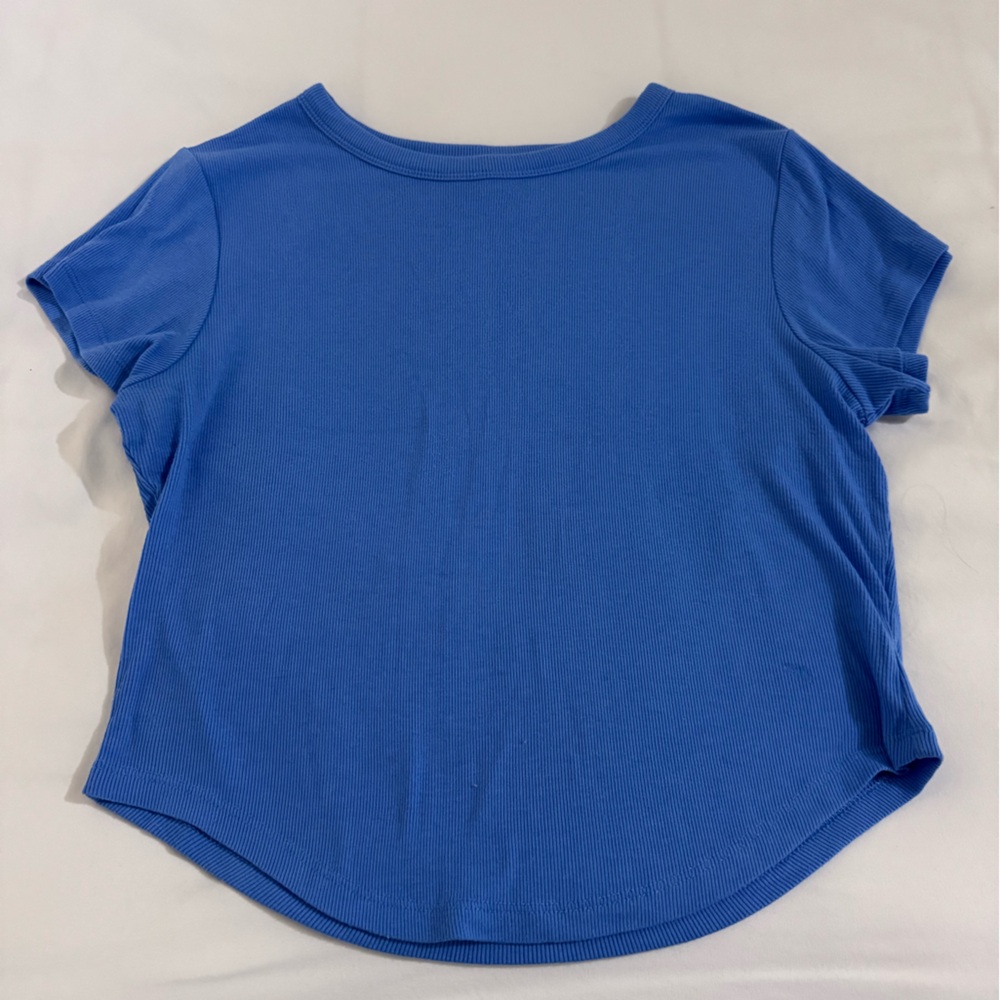 Old Navy  Cropped Blue Short Sleeve Top